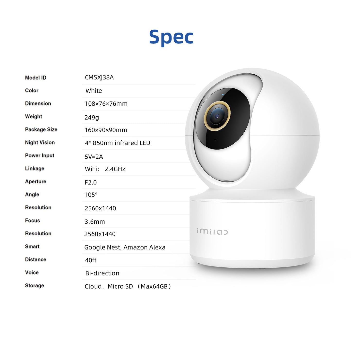 IMILAB 2.5K Wifi Camera